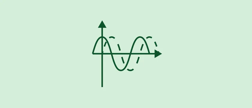 Illustration af et koordinat-system på en grøn baggrund