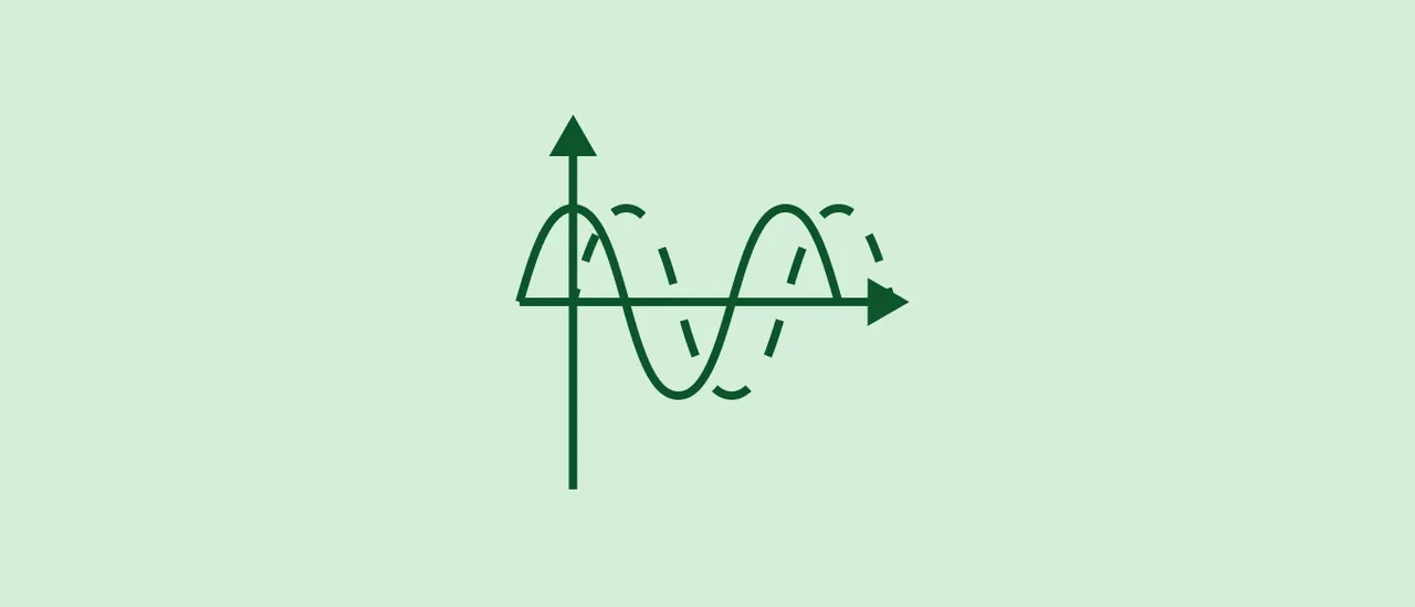Illustration af et koordinat-system på en grøn baggrund